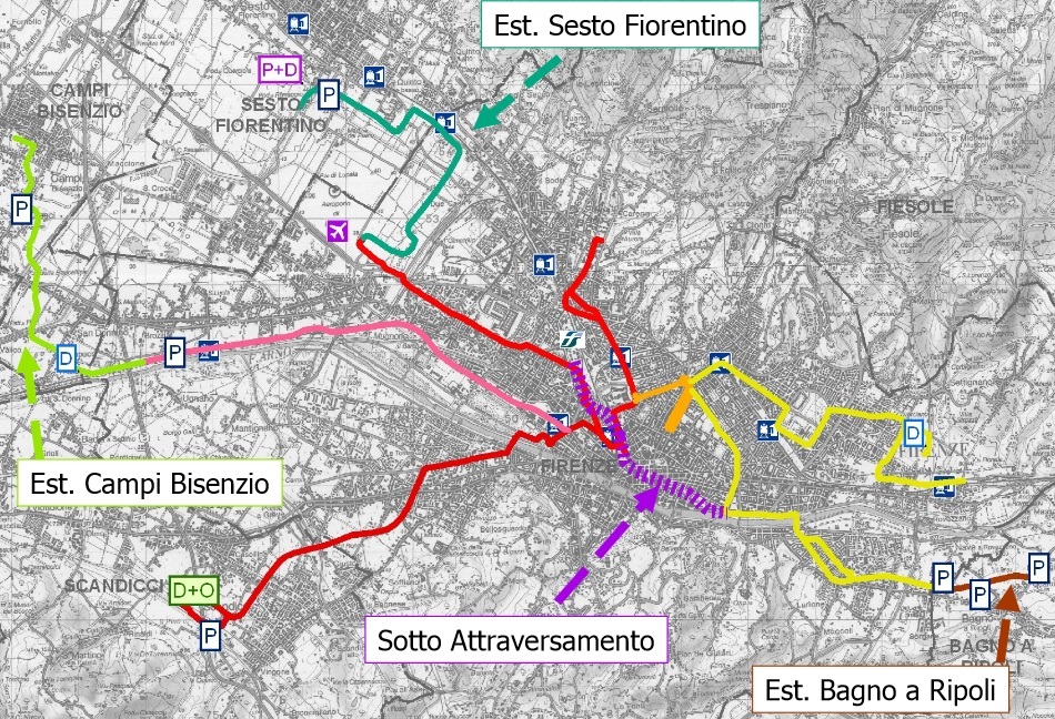 Risultati immagini per firenze tramvia progetto sotto attraversamento centro storico