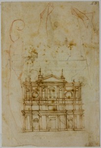 Michelangelo Buonarroti, Studio per la facciata di San Lorenzo, Firenze, Casa Buonarroti, inv. 43 A