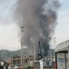 Fiamme nelle ex cockerie dell’acciaieria Lucchini in smantellamento – FOTO