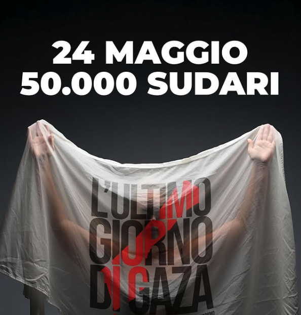 “Bloccati al confine di Gaza 80 mila mq di aiuti umanitari, mentre 14.000 bambini rischiano di morire di fame”. Sabato la mobilitazione “50 mila sudari” – AUDIO / FOTOTA