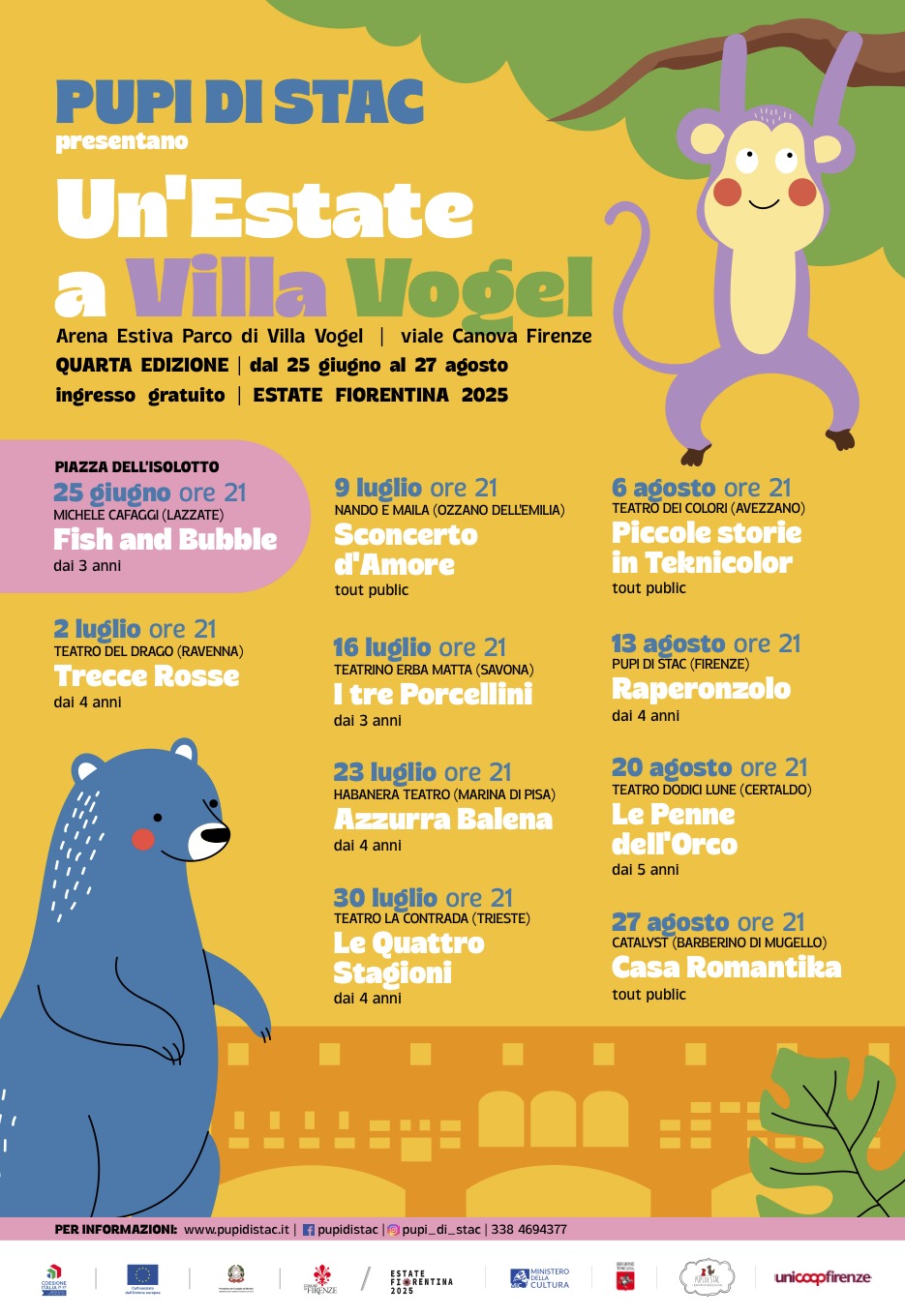 “Un’estate a Villa Vogel”, dieci appuntamenti tra teatro di figura, musica e fantasia – ASCOLTA