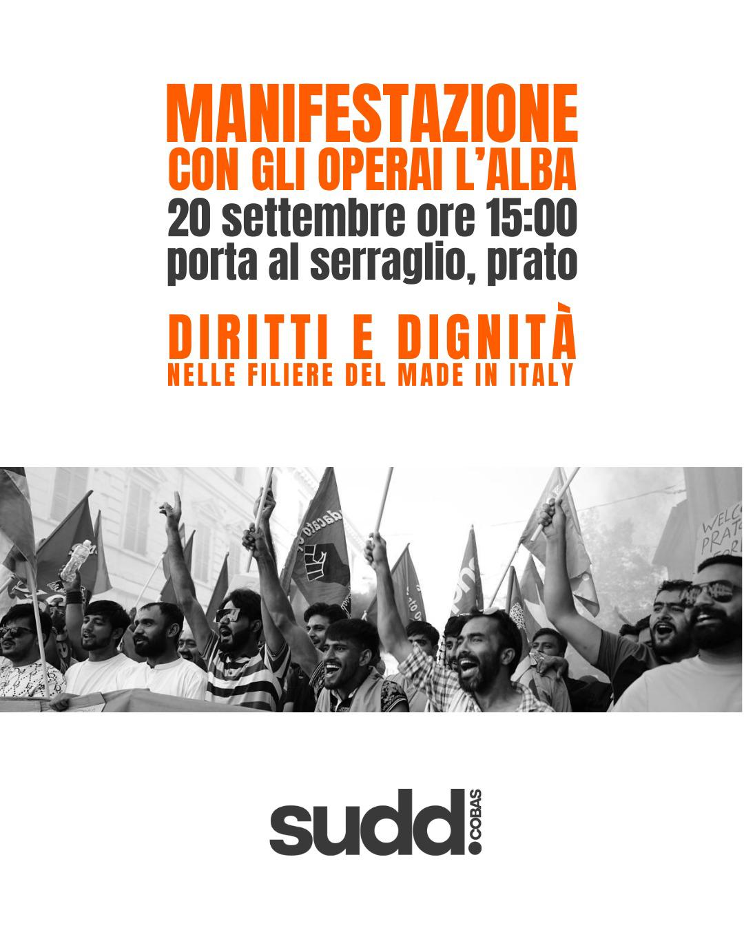 Operai aggrediti, sabato manifestazione corteo a Prato: “Diritti e dignità nelle filiere del made in Italy”