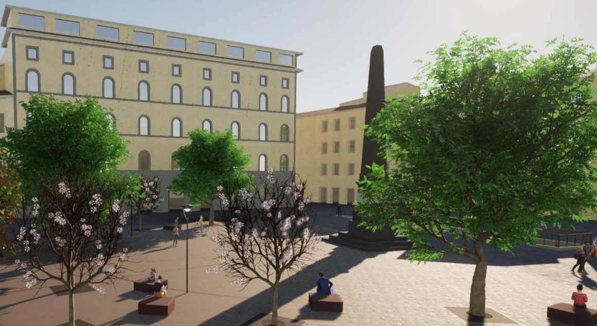 Nuovo lastricato e 13 alberi per la nuova piazza dell’Unità, quasi 2 milioni euro l’investimento – ASCOLTA